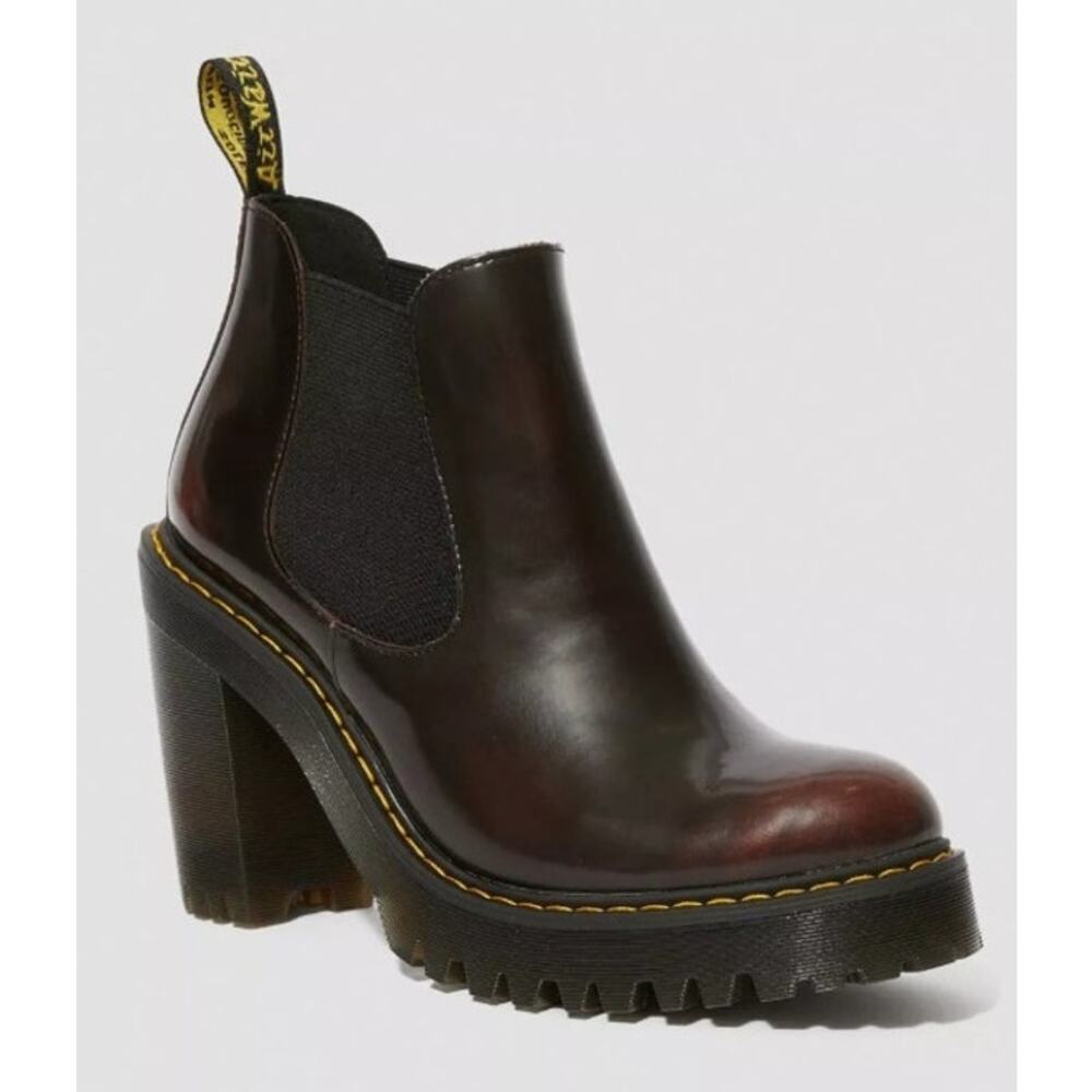 DR. MARTENS Hurston Arcadia Leather Heeled Chelsea Boots Y2K Chukka W7 - Picture 2 of 8